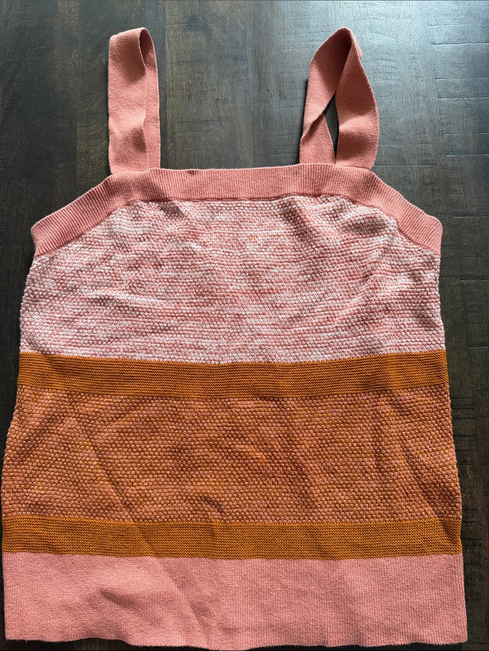 Banana Republic Pink and Rust Colorblock Knit Tank